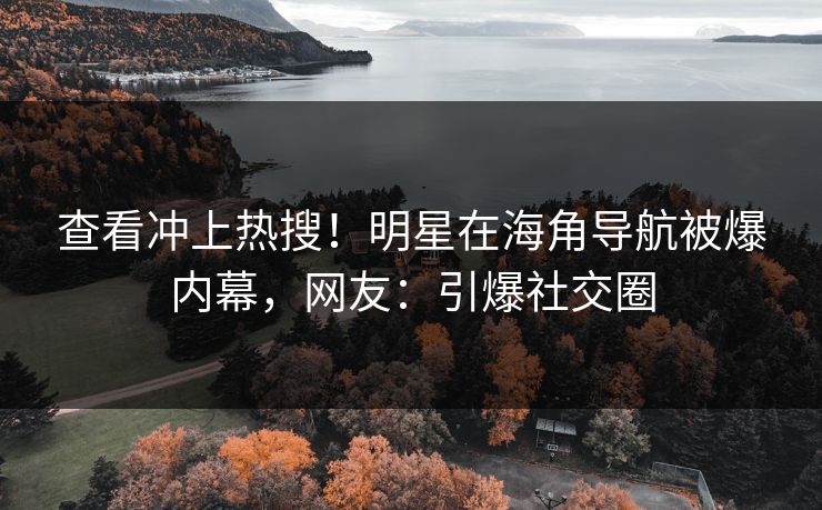 查看冲上热搜！明星在海角导航被爆内幕，网友：引爆社交圈