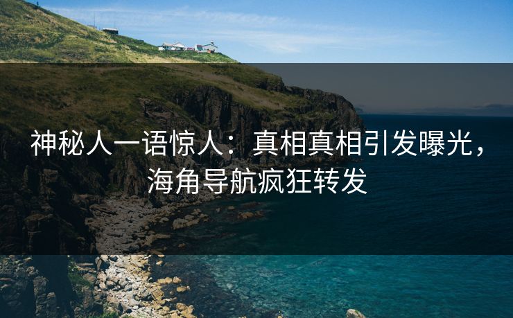 神秘人一语惊人：真相真相引发曝光，海角导航疯狂转发