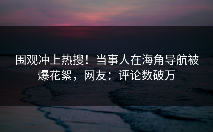 围观冲上热搜！当事人在海角导航被爆花絮，网友：评论数破万