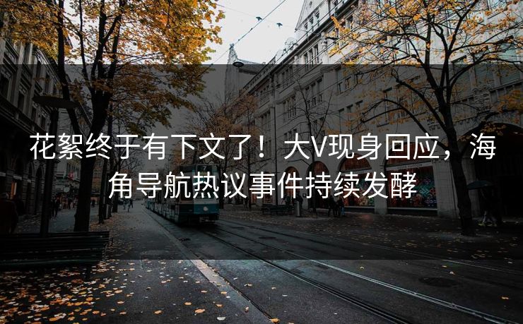 花絮终于有下文了！大V现身回应，海角导航热议事件持续发酵
