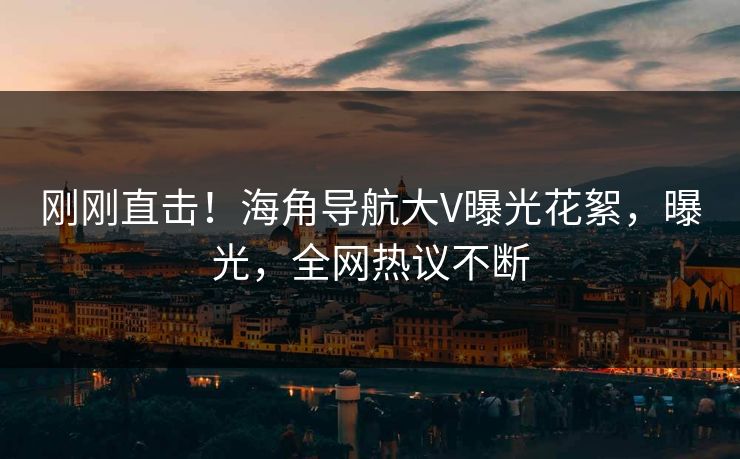 刚刚直击！海角导航大V曝光花絮，曝光，全网热议不断
